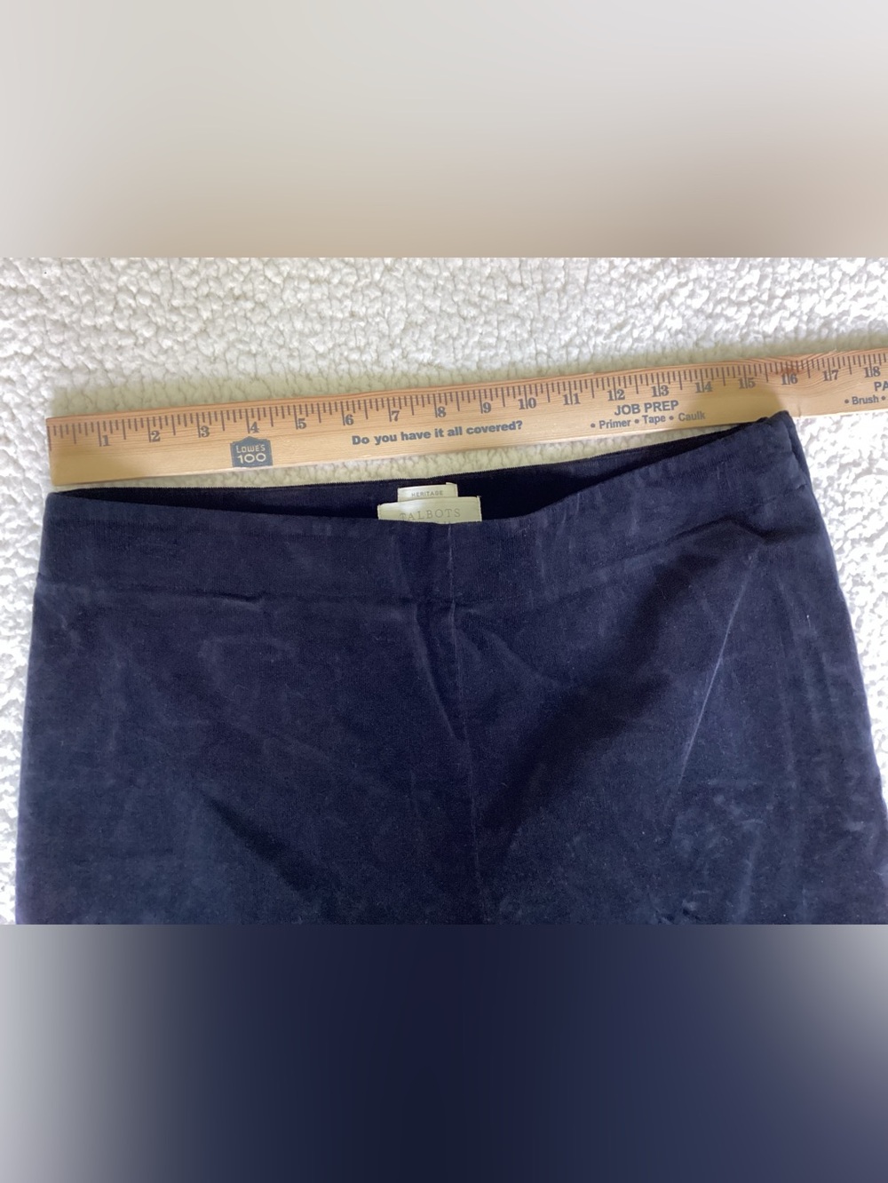Talbots Heritage Petites Navy Velvet Pants Size 12P Quiet Luxury Old Money - Picture 3 of 8